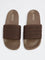 SOLEPLAY Dark Brown Knit-Textured Pool Slides