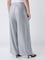 Gia Silver Shimmer Detailed High-Rise Pants