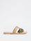 LUNA BLU Beige Floral Sequin Embellished Slides
