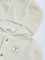 HOP Baby Girls Cream Knit-Textured Hooded Cotton Sweater