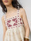 Bombay Paisley Off-White Crochet Knit Cotton Top