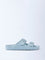 LUNA BLU Blue Dual-Buckled Slip-On Sandals