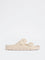 LUNA BLU Ivory Dual-Strap Slip-On Sandals