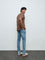 WES Casuals Blue Faded Slim-Fit Mid-Rise Jeans