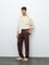 ETA Dark Brown Textured Relaxed-Fit Mid-Rise Cotton Chinos
