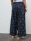 Diza Dark Blue Printed Pants