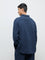 ETA Navy Textured Relaxed-Fit Cotton Shirt