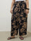 Diza Black Floral Pattern Palazzos
