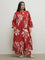 Diza Red Botanical Printed Palazzos
