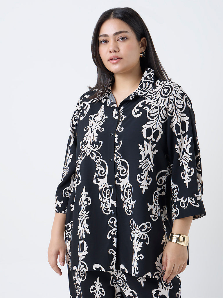 Gia Black Printed Shirt