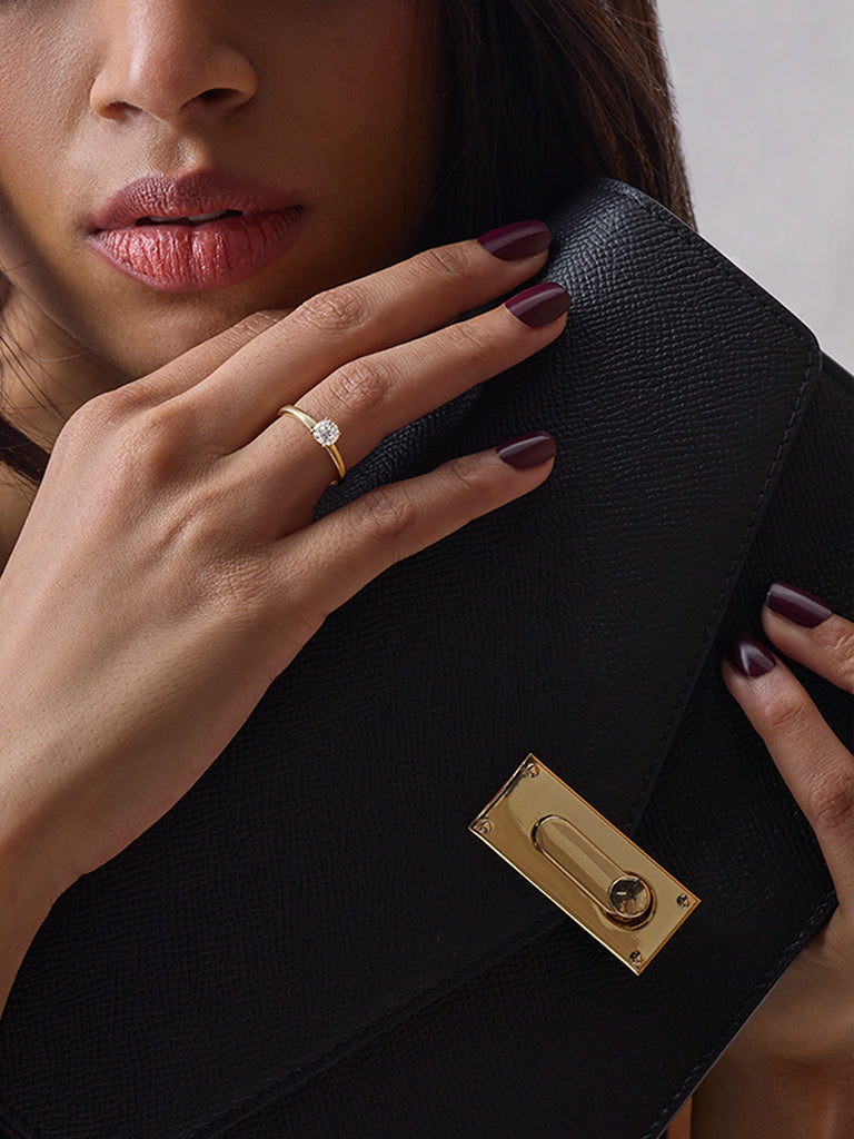 Micro Comet Solitaire Lab Diamond Ring