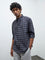 Ascot Black Checkered Relaxed-Fit Cotton Shirt