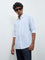 Ascot Light Blue Striped Relaxed-Fit Linen Shirt