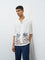 ETA White Tropical Embroidered Relaxed-Fit Cotton Shirt