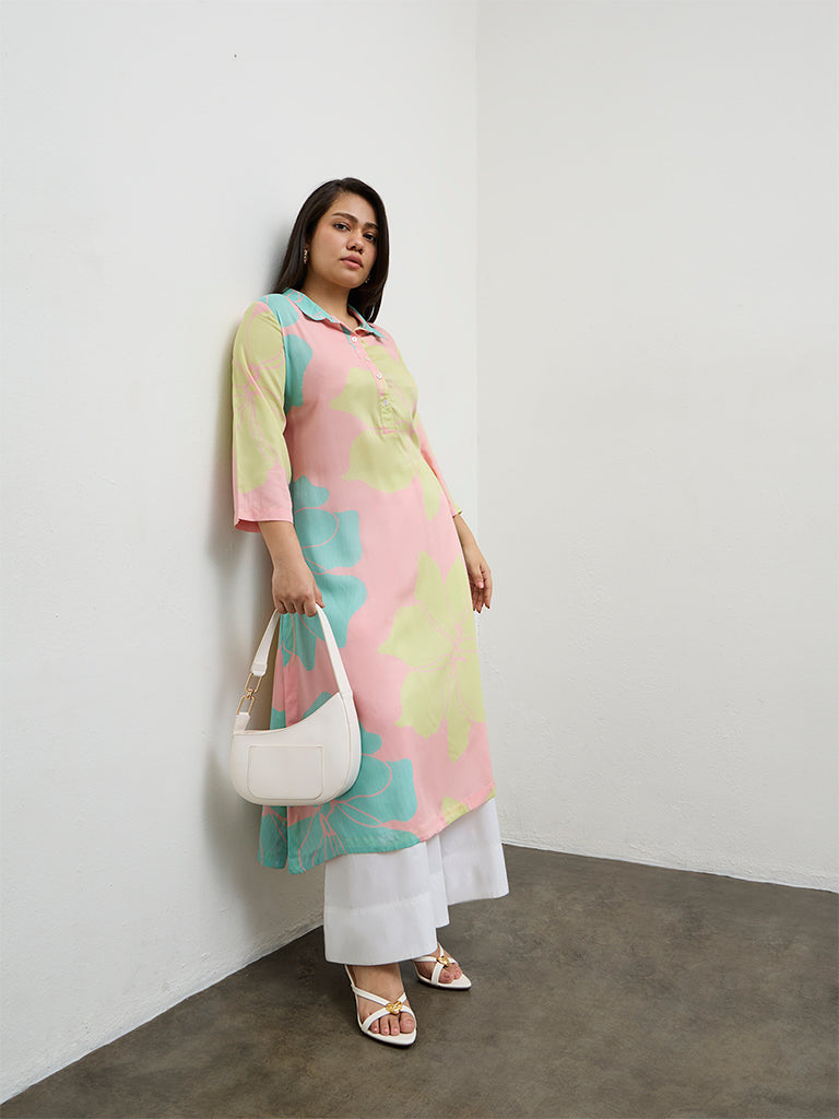 Diza Multicolor Floral Printed A-Line Kurta