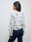 LOV White Floral Pattern Cotton-Blend Top