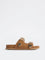 LUNA BLU Tan Dual-Strap Slip-On Comfort Sandals
