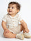 HOP Baby Boys White Crochet-Knit Cotton Shirt and Shorts Set
