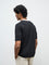 ETA Black Textured Relaxed-Fit T-Shirt