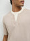 ETA Taupe Textured Relaxed-Fit T-Shirt