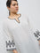 Diza Off-White Embroidered Kurti