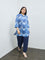 Diza Indigo Chevron Pattern Tunic