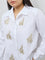 Gia White Floral Embellished Cotton Shirt