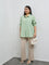 Gia Mint Seersucker Striped Cotton Shirt