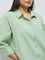 Gia Mint Seersucker Striped Cotton Shirt