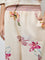 Gia Cream Floral Design High-Rise Cotton-Blend Trousers