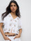 LOV White Floral Embroidered Top