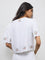 LOV White Floral Embroidered Top