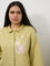 Diza Light Green Floral Embroidered Linen-Blend Tunic