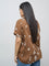 Gia Brown Floral Cotton Top