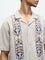 ETA Taupe Floral Embroidered Relaxed-Fit Cotton Shirt