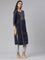 Neeru's Blue Regular Straight Floral Kurtas