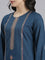 Neeru's Blue Regular Straight Floral Kurtas