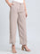 Light Chocolate Crepe Wide Trouser