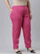 Women Solid Dark Rose Comfort Fit Cotton Pants