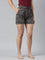 Women Printed Black Mid Rise Woven Viscose Lounge Short