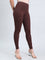 Brown Cotton Stretch Ankle Length Leggings