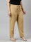 Women Solid Wheat Comfort Fit Cotton Pants