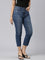 Women Solid Blue Mid Rise Cropped Jeans