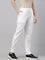 Women Solid White Comfort Fit Cotton Pants