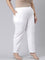 Women Solid White Comfort Fit Cotton Pants