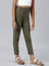 Girls Solid Olive Green 3/4th Leggings