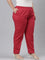 Women Solid Cherry Comfort Fit Cotton Pants