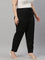 Women Striped Black Linen Slim Fit Pencil Pants