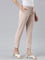 Women Baby Pink Crepe Pants