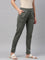 Women Solid Olive Green Stretch Ponte Pants